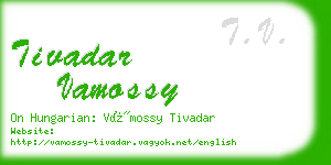 tivadar vamossy business card